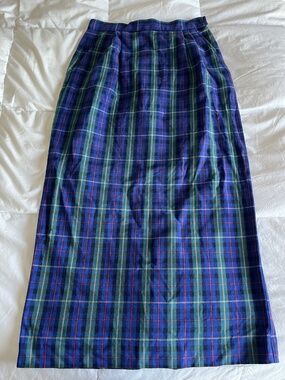 Vintage Pendleton Straight Lined Womens Skirt Blue Plaid Size 6